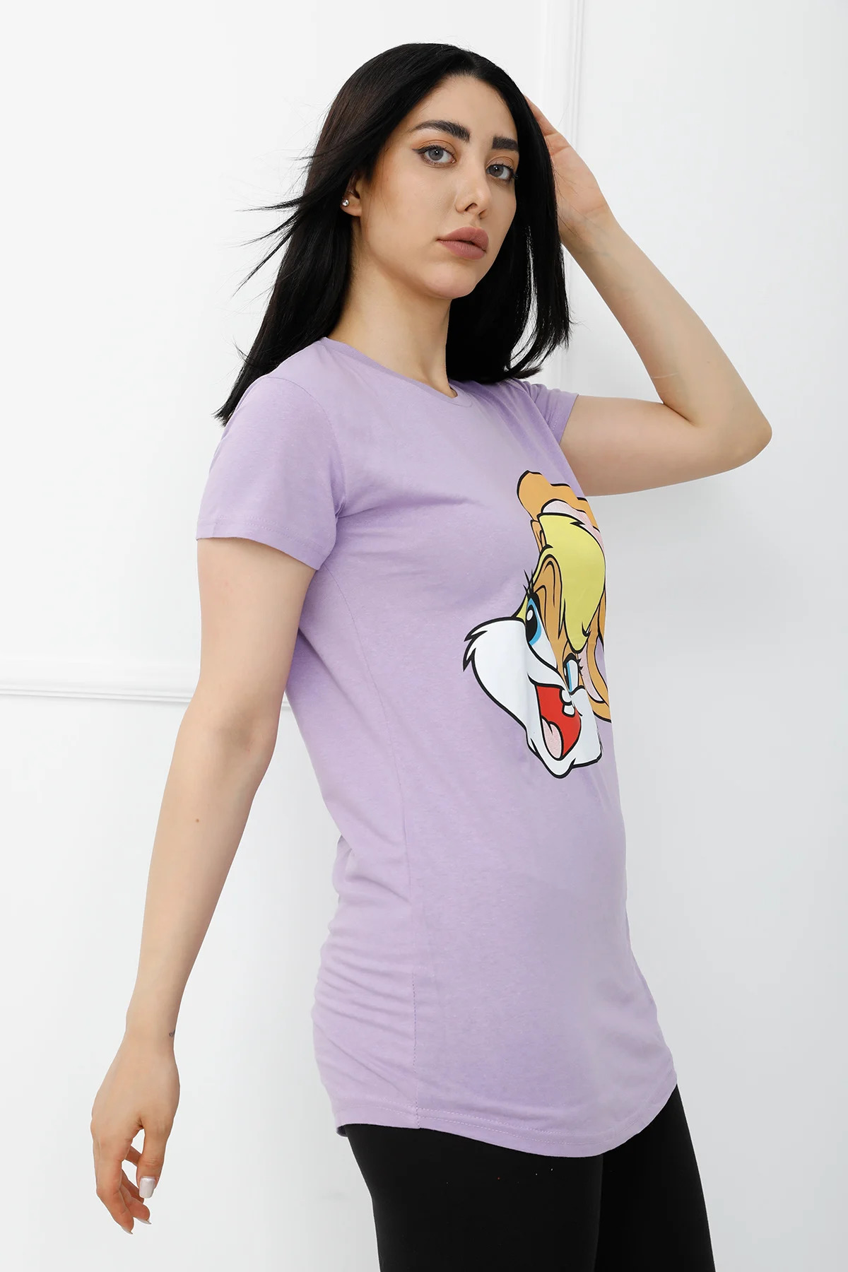 Bunny%20Baskılı%20Tshirt%20AçıkMor%20-%20310.623.