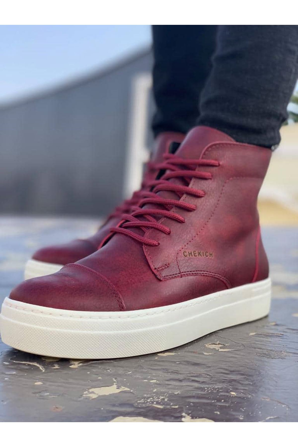 CH029%20CBT%20Vulcanized%20Lace%20Up%20Erkek%20Bot%20BORDO