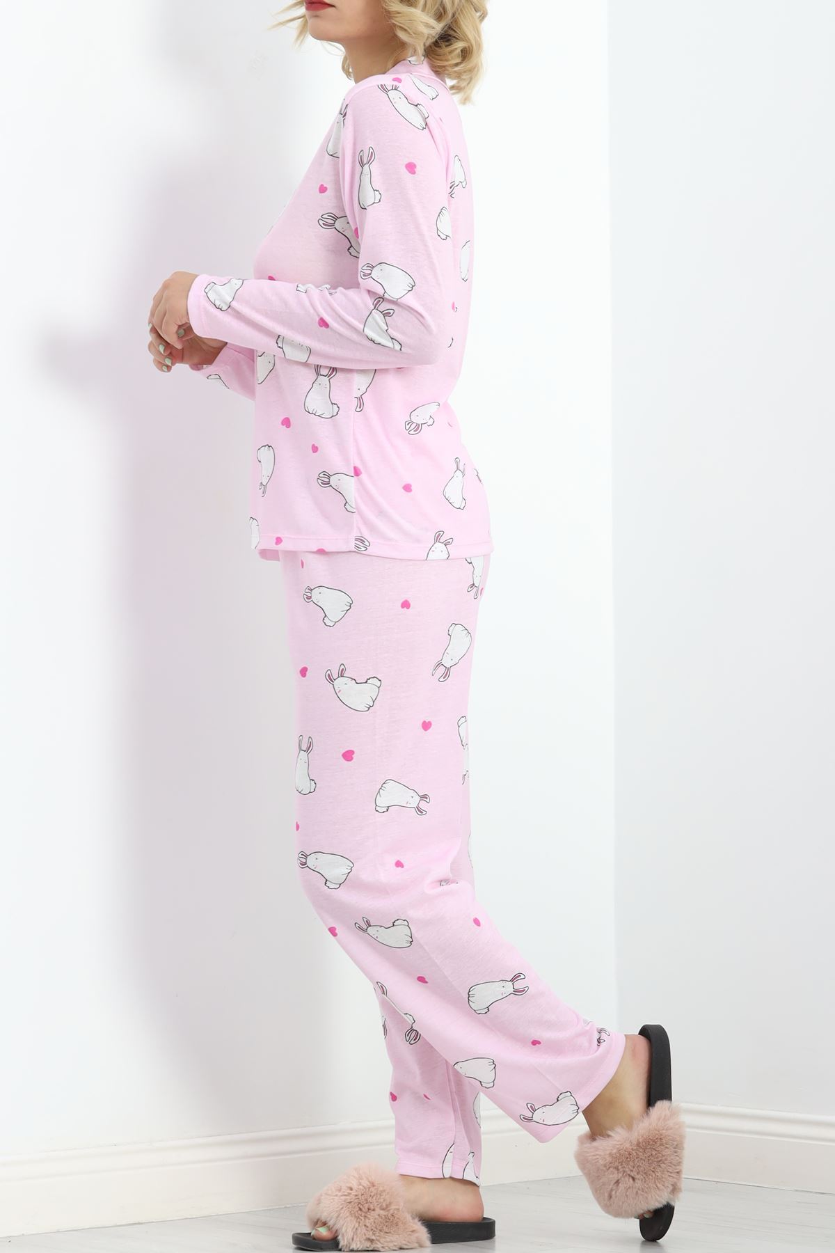 Önü%20Düğmeli%20Pijama%20Takımı%20Tozpembe%20-%20150.1287.