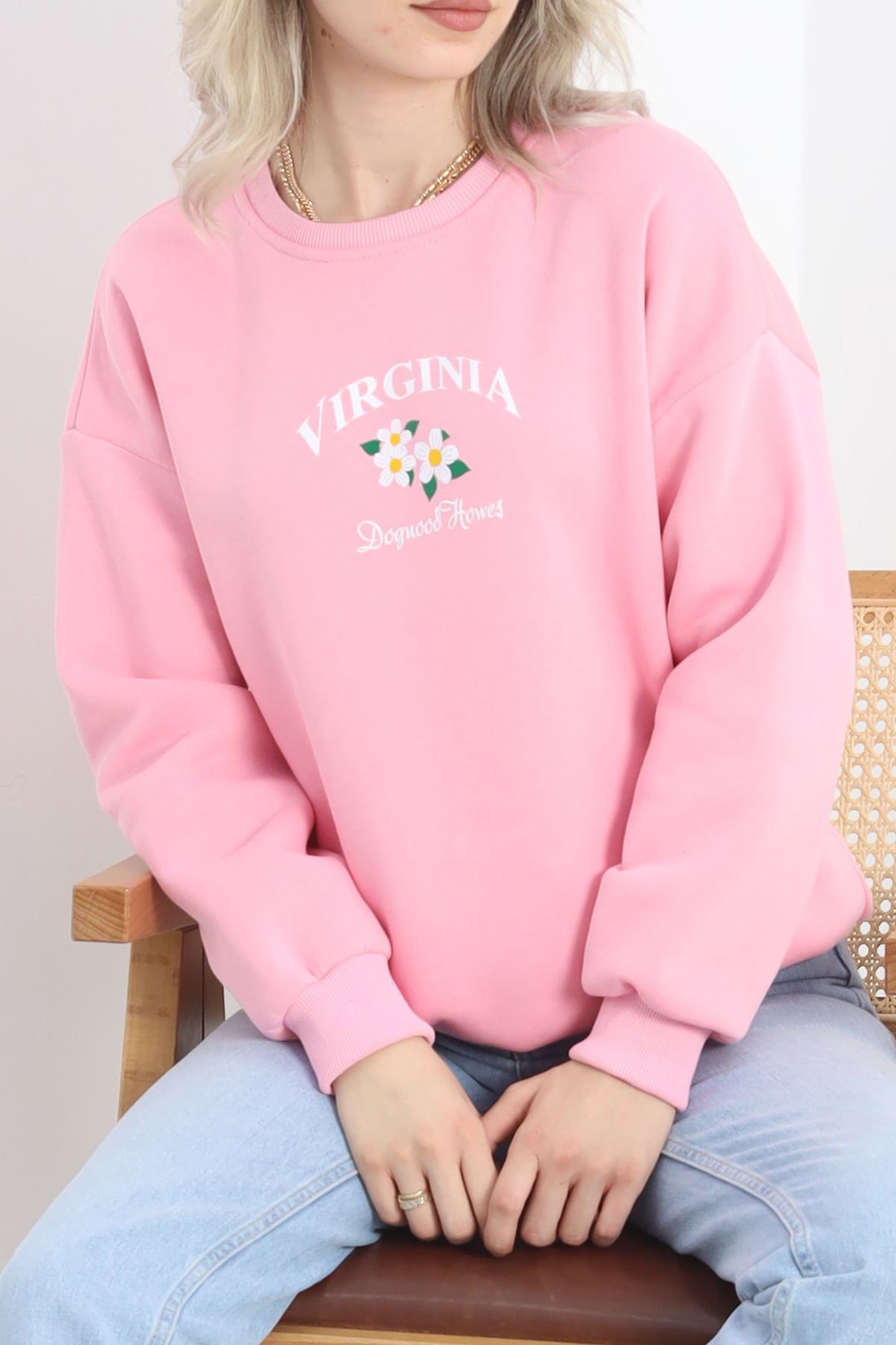 Bisiklet%20Yaka%20Baskılı%20Sweat%20Pembe%20-%2020150.1878.