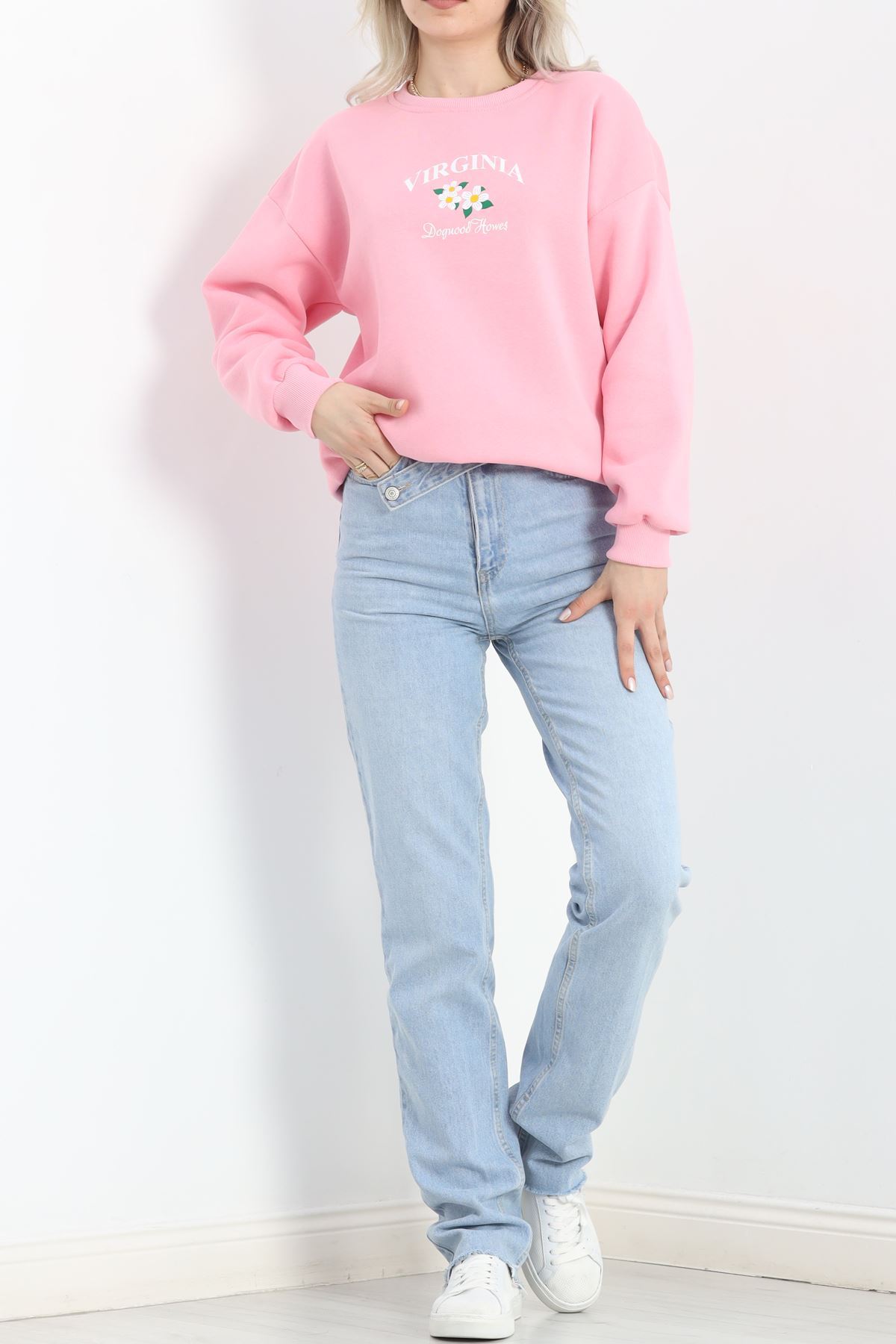 Bisiklet%20Yaka%20Baskılı%20Sweat%20Pembe%20-%2020150.1878.