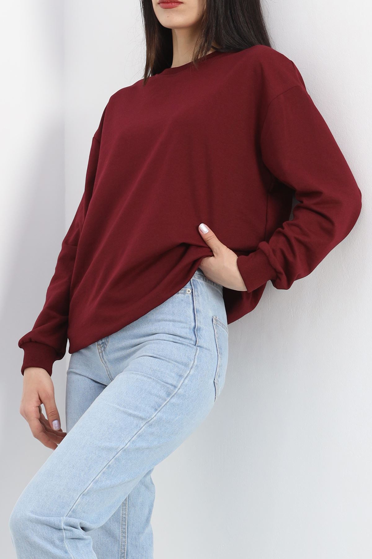 Bisiklet%20Yaka%20Sweat%20Bordo%20-%203042.275.