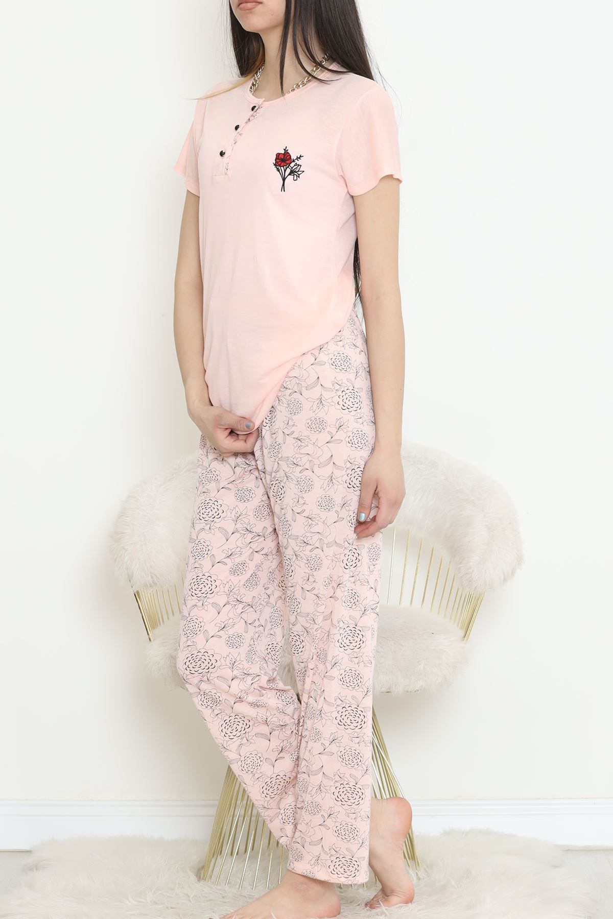 Düğmeli%20Pijama%20Takımı%20Açıksomon%20-%20704.1287.