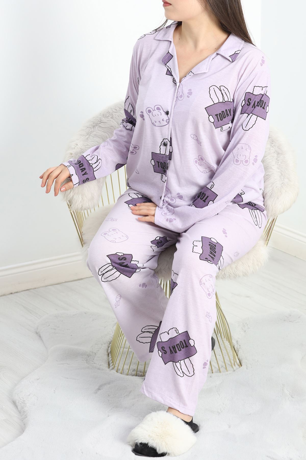 Baskılı%20Battal%20Pijama%20Takımı%20Lila%20-%20778.1287.