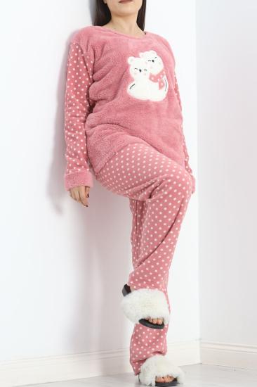 Battal Polar Pijama Takımı Pembe1 - 19199.1048.