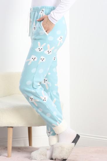 Paçası Peluşlu Polar Cepli Pijama Altı Mint - 20581.1287.