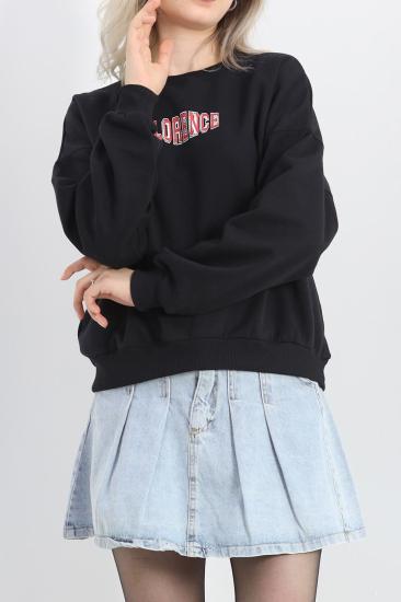 Ön Arka Baskılı Oversize Sweat Siyah - 21503.200.