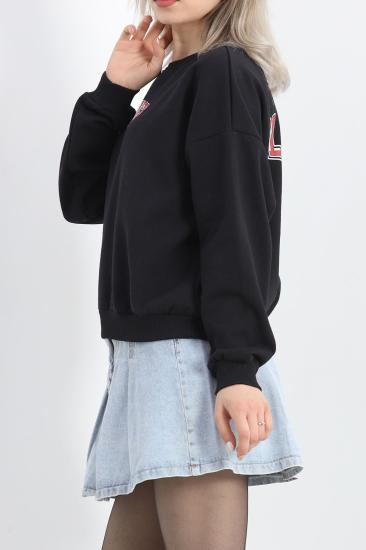 Ön Arka Baskılı Oversize Sweat Siyah - 21503.200.