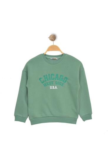 Baskılı Erkek Çocuk Sweat Mint - 225446.1576.