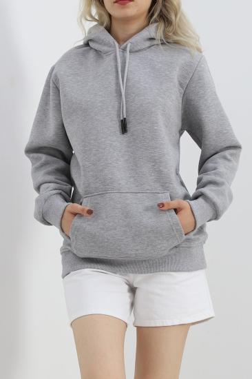 Kanguru Cep Oversize Sweat Gri - 3080.275.