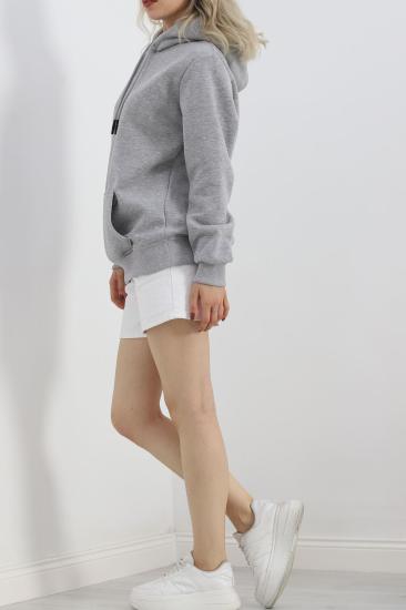 Kanguru Cep Oversize Sweat Gri - 3080.275.