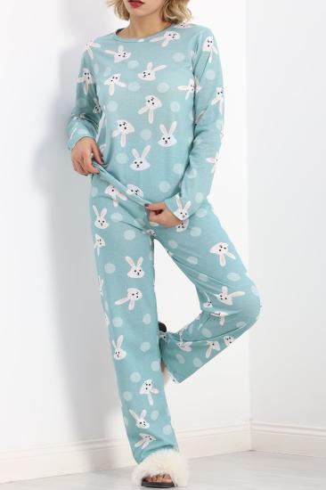 Alt Üst Aynı Rotasyon Pijama Takımı Mint - 788.1287.